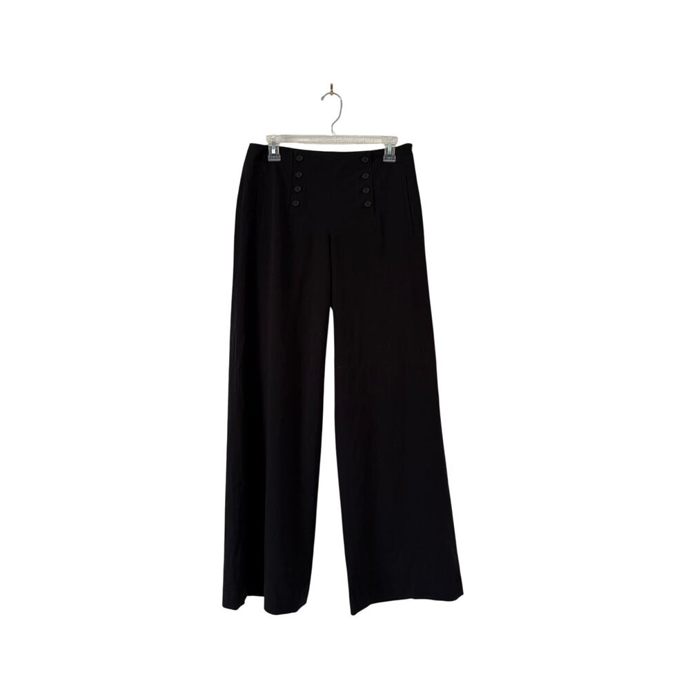 Vintage Calvin Klein Black Sailor Button Up Wide Leg Trousers US 4